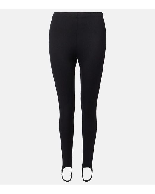 Leset Black Rio Jersey Stirrup Leggings