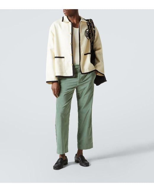 Bode Natural Beaded Wool Jacket for men