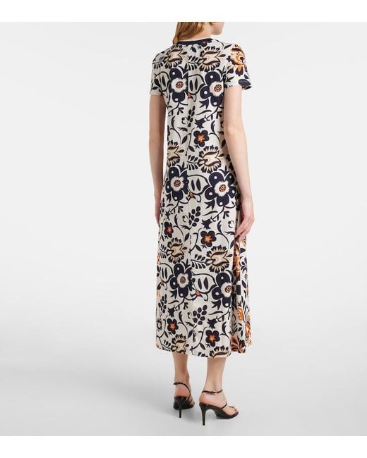LaDoubleJ White Sporty Swing Cotton Jersey Midi Dress