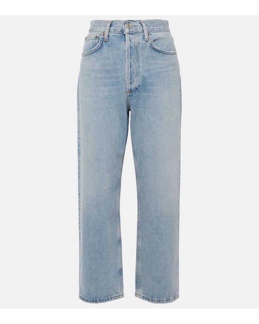 Jeans regular 90's Crop a vita media di Agolde in Blue