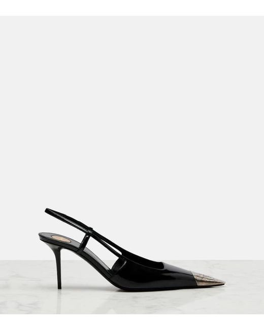 Saint Laurent Black Jeanne 90 Leather Slingback Pumps