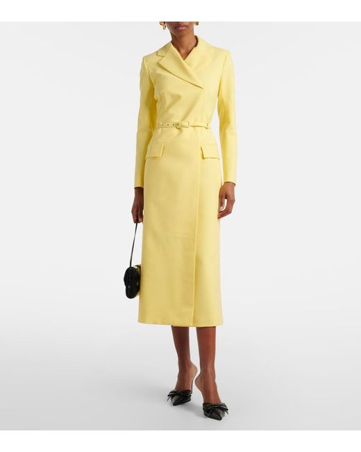 Emilia Wickstead Yellow Kalonice Crepe Midi Dress