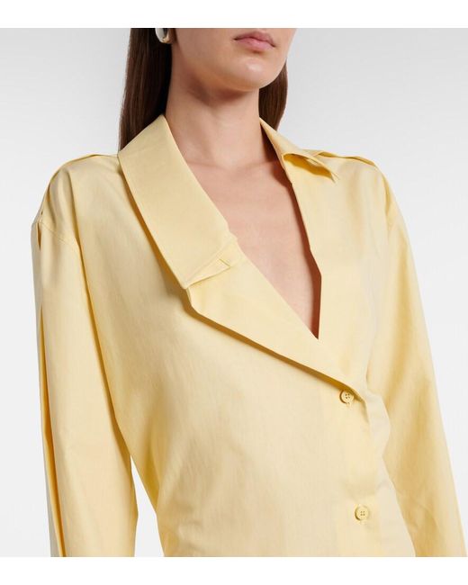 The Attico Yellow Cotton Shirt Dress