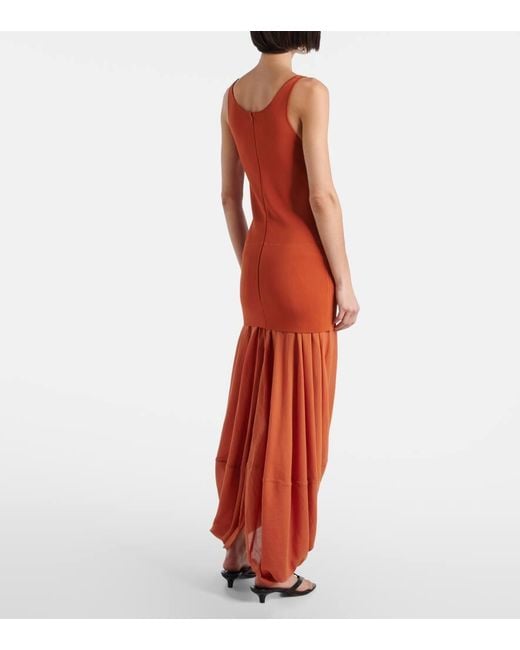 Totême  Orange Midikleid Cocoon Aus Jersey