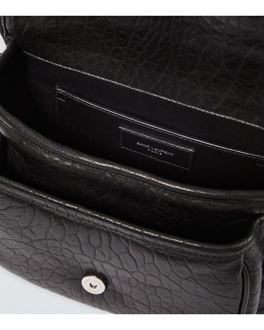 Saint Laurent White Niki Small Leather Messenger Bag for men