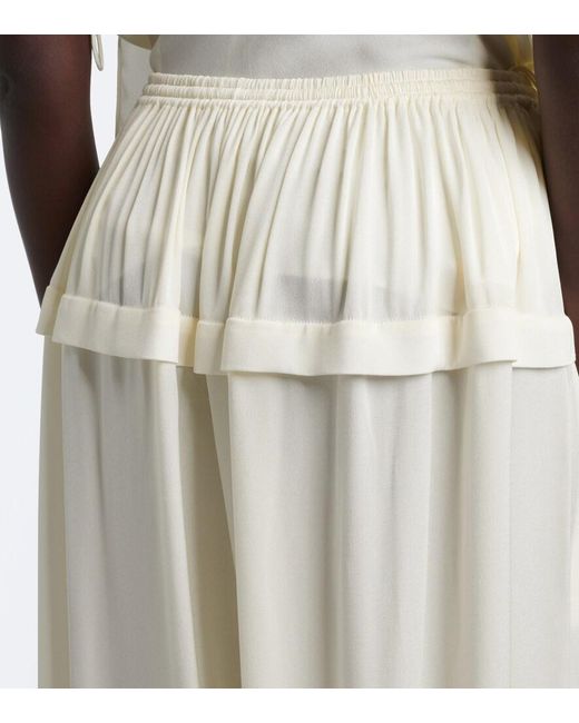 Alaïa White Crepe Wide-Leg Pants