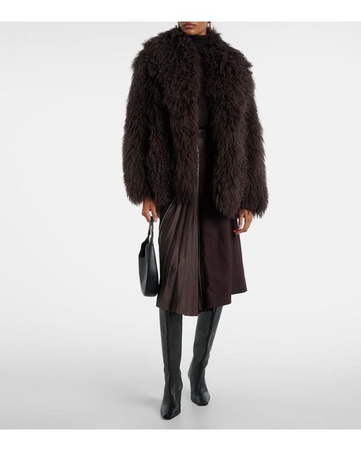 Yves Salomon Black Shearling Jacket