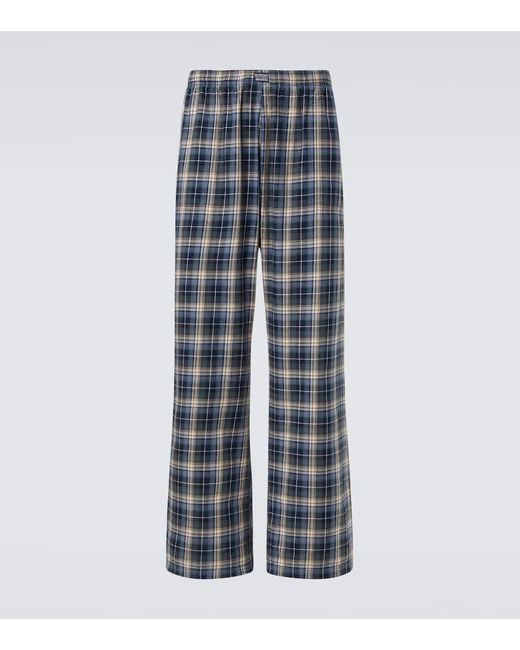 Pantalones Anchos De Algodon A Cuadros ERL de hombre de color Blue