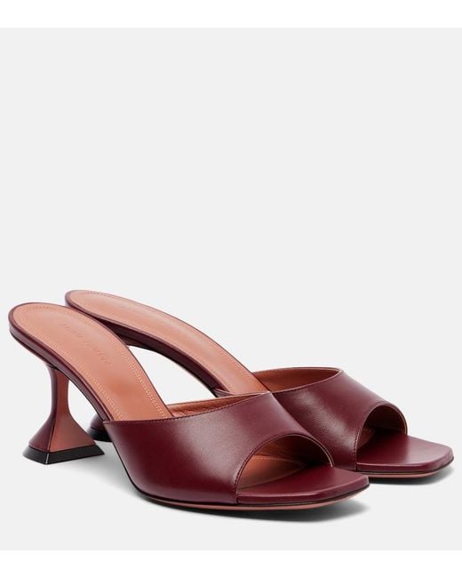 AMINA MUADDI Red Pantoletten Lupita 70 Aus Leder