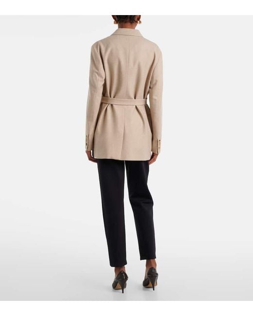 Max Mara Natural Randers Wool, Silk, And Cashmere Blazer