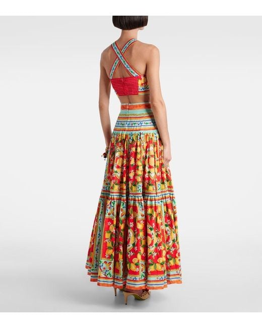 Dolce & Gabbana Orange Printed Bra Top