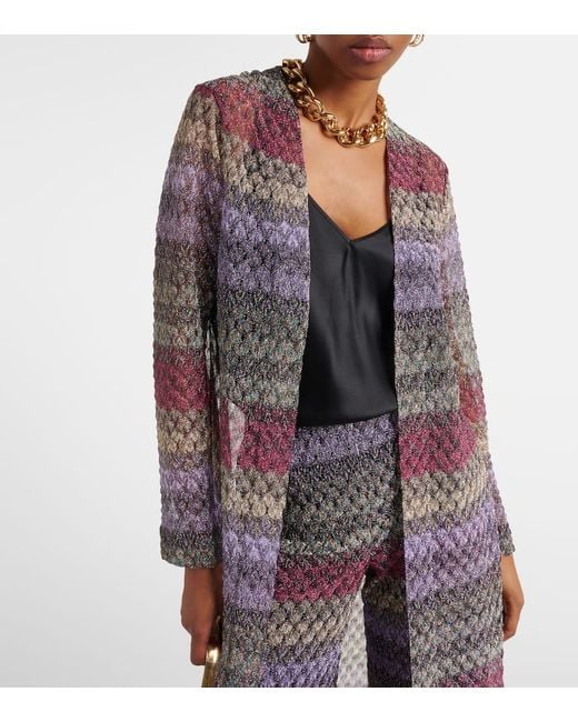 Missoni Purple Cardigan Aus Mesh