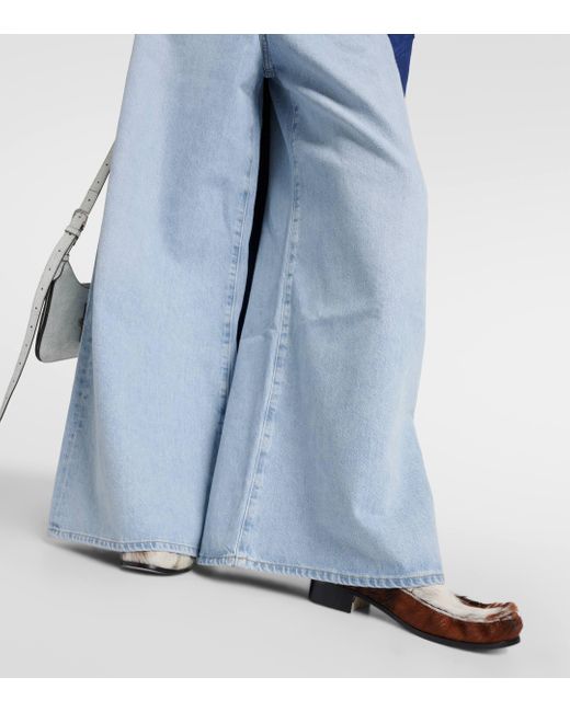 Agolde Blue Nolan Mid-rise Wide-leg Jeans