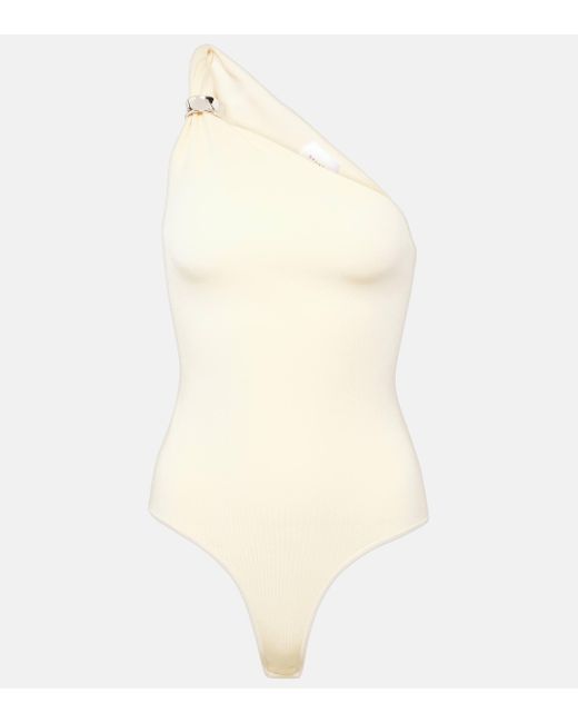Galvan Natural Leticia One-shoulder Bodysuit