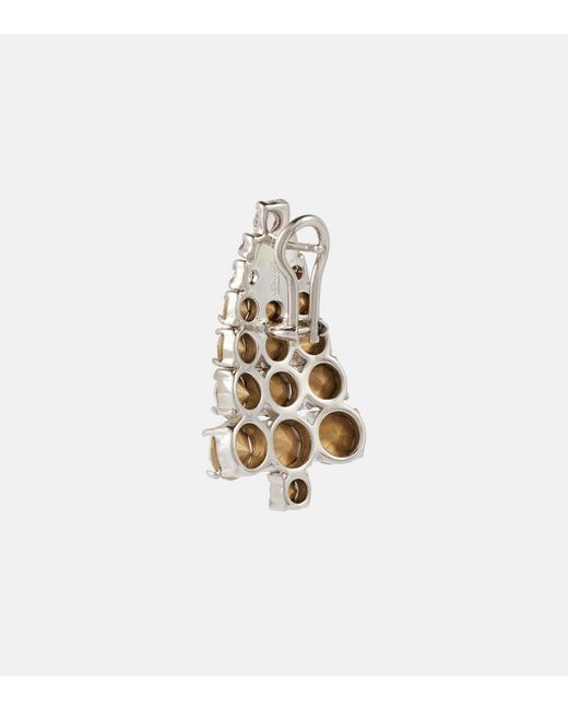 Jil Sander White Crystal-Embellished Earrings