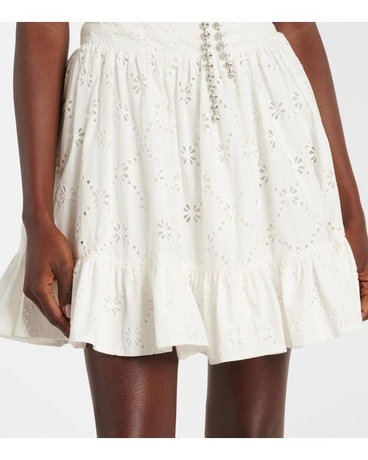 Area White Draped Cotton Minidress