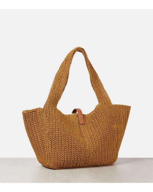 Saint Laurent Brown Le 5 A 7 Bea Large Cord Tote Bag