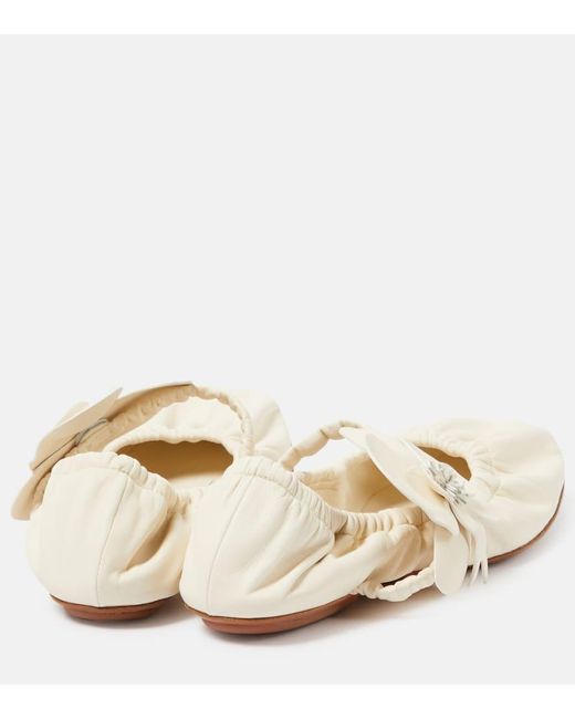 Zimmermann White Orchid Leather Ballet Flats
