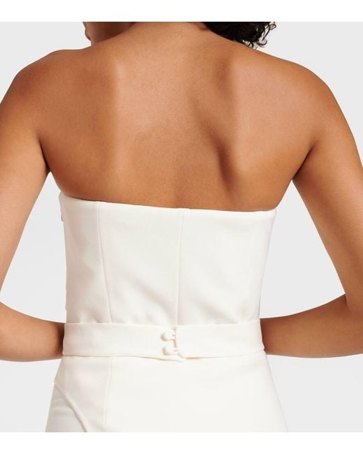 Safiyaa White Bridal Remi Draped Jumpsuit