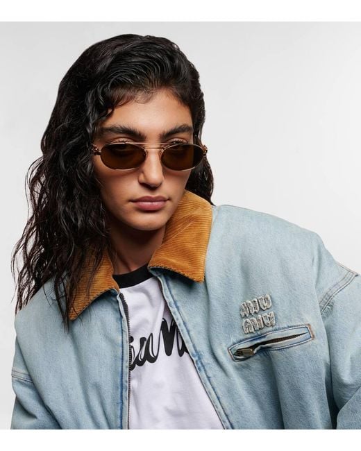 Miu Miu Brown Ovale Sonnenbrille