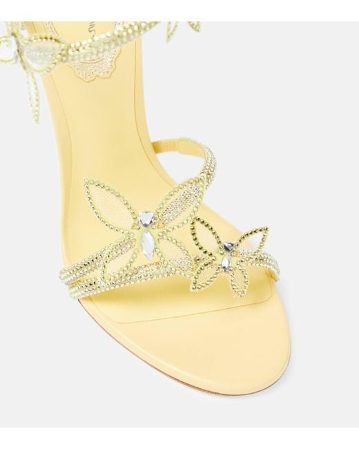 Rene Caovilla Metallic Margot Butterfly Embellished Satin Sandals