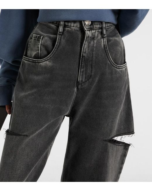 Maison Margiela Gray Cutout High-Rise Tapered Jeans