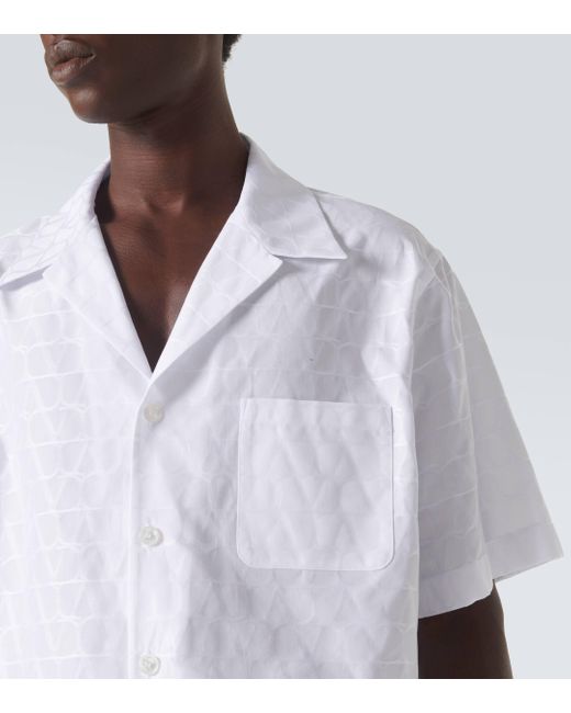 Valentino White Oversized Cotton Poplin Shirt for men