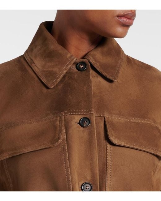 Brunello Cucinelli Brown Belted Suede Field Jacket