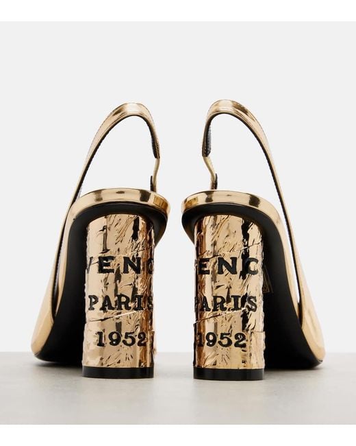 Givenchy Natural Tape Mirrored Leather Slingback Pumps