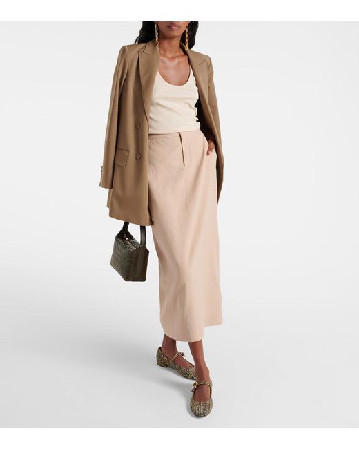 Vince Natural Linen-Blend Maxi Skirt