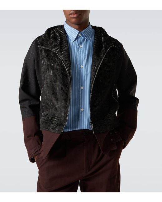 Kiko Kostadinov Black Estike Hooded Silk-Blend Jacket for men