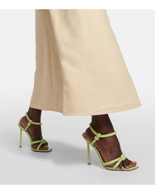 Gianvito Rossi Green Juno Leather Sandals