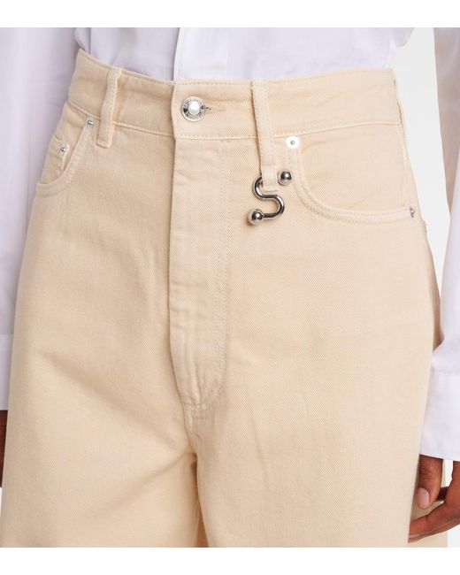 Sportmax Natural Siamese High-Rise Wide-Leg Jeans