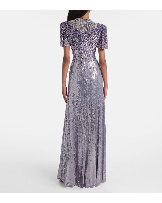 Robe Longue Jourdain A Ornements Jenny Packham en coloris Purple