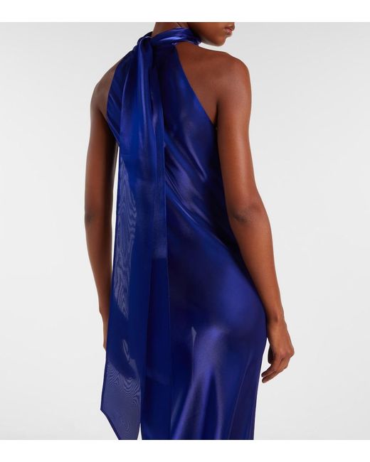 Galvan Blue Sienna Semi-Sheer Organza Gown