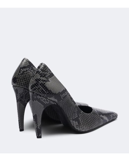Jude Black Fame Snake-Effect Leather Pumps