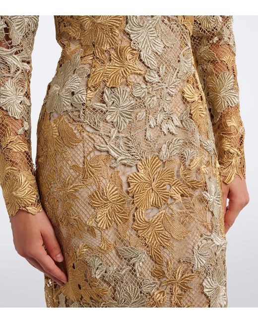 Oscar de la Renta Natural Guipure Lace Gown
