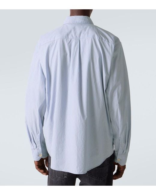 Our Legacy Blue Beyond Striped Cotton Poplin Shirt for men