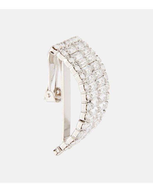 Alessandra Rich Metallic Crystal-embellished Clip-on Earrings