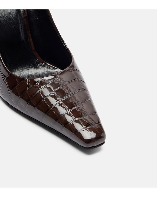 Jude Black Fame 105 Croc-Embossed Leather Pumps