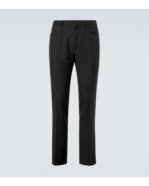 Tom Ford Black Dyllan Wool And Mohair Twill Slim Pants for men