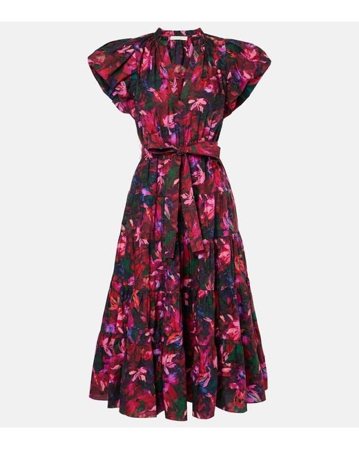 Abito Midi Ottilie di Ulla Johnson in Red