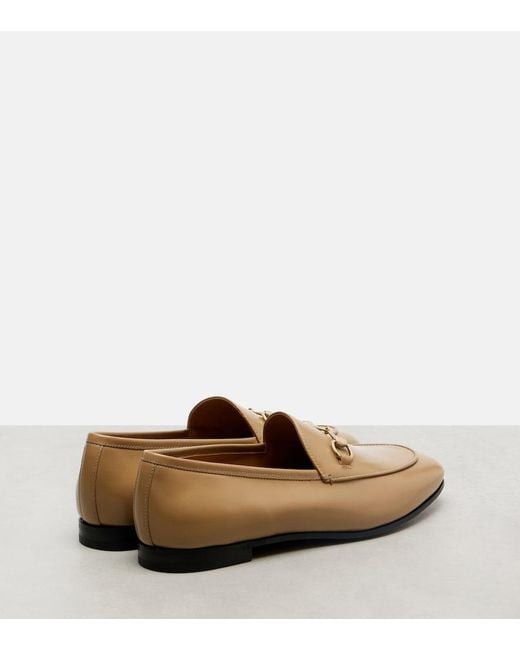Gucci Natural Jordaan Horsebit Leather Loafers