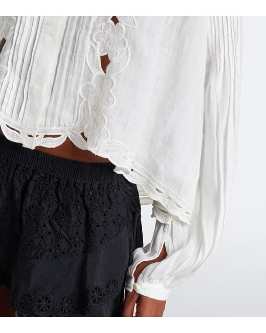 Isabel Marant White Rubra Broderie Anglaise Ramie Blouse