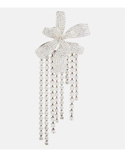 Isabel Marant White Einzelner Clip-Ohrring Mit Kristallen