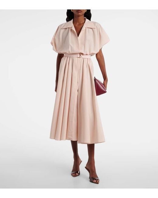 Norma Kamali Pink Flared Midi Dress