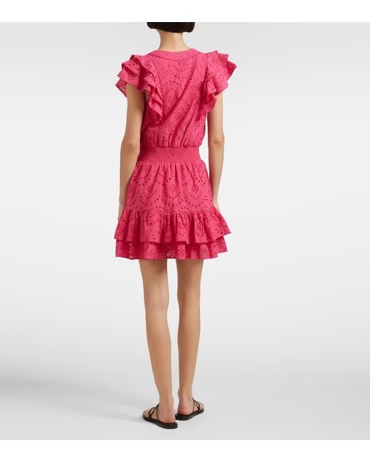 Poupette Pink Camila Shirred Cotton Minidress