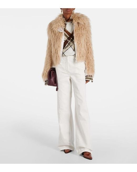 Dries Van Noten Natural Faux Fur Jacket