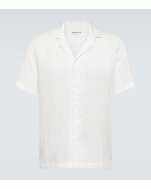Orlebar Brown Hemd Maitan aus Leinen in White für Herren