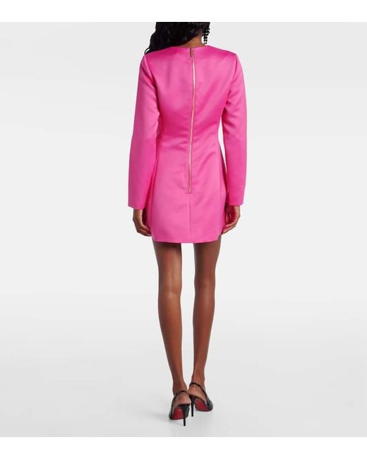 LEO LIN Pink Aliza Floral-Applique Minidress